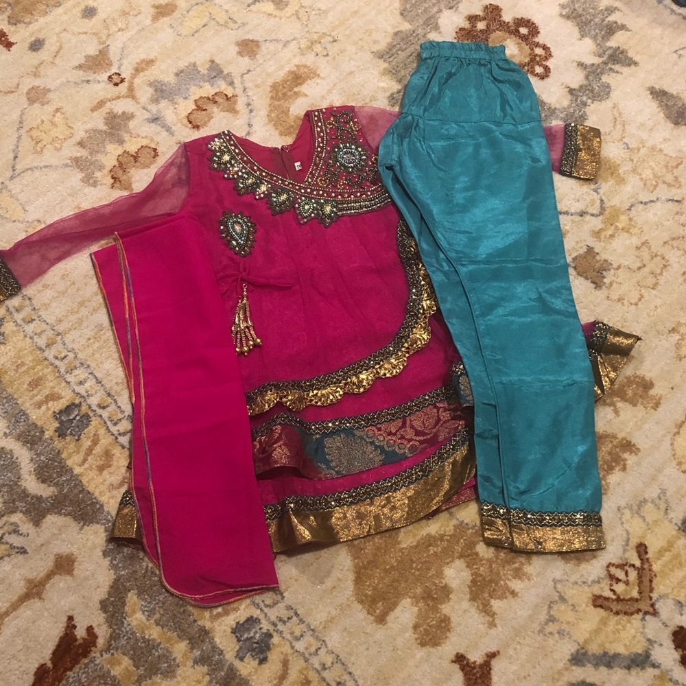 3 piece kids anarkali suit